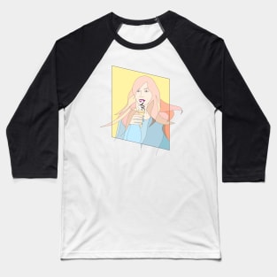 Pastel Life #woman #girl #beauty #fineart #popart #home #decor #fashion #buyart #artprint #minimal #drawing Baseball T-Shirt